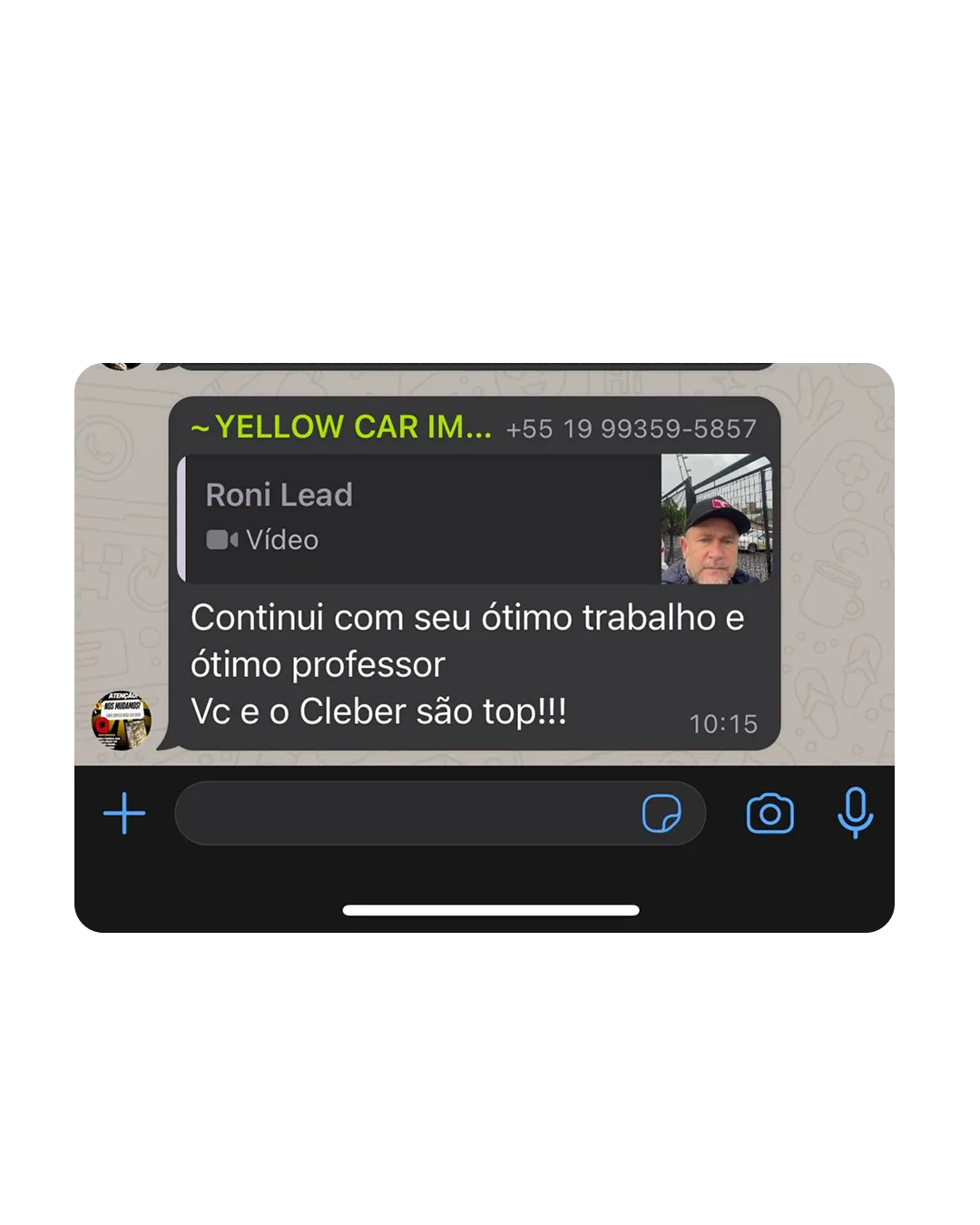 Depoimento de aluno