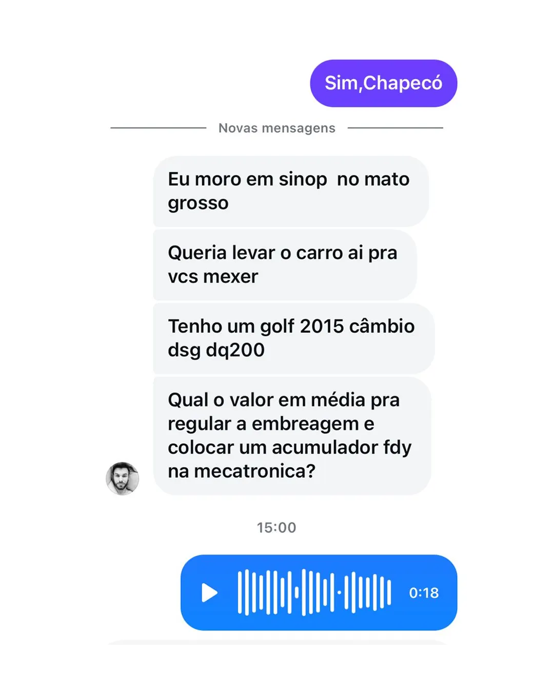 Depoimento de aluno