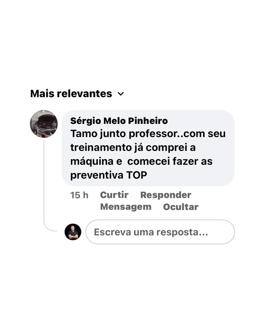 Depoimento de aluno