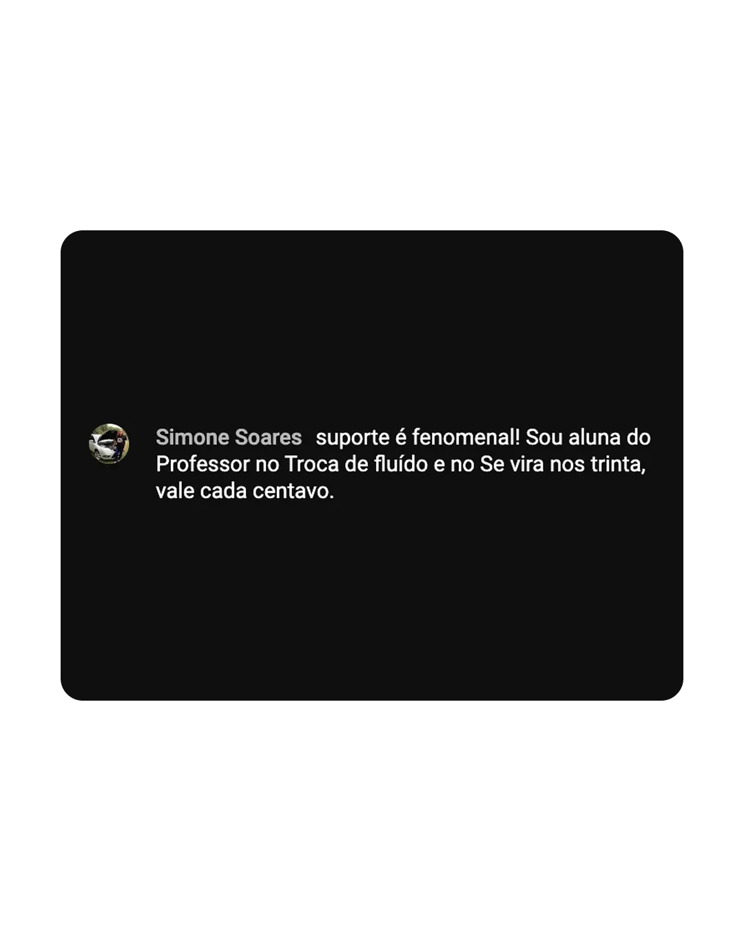 Depoimento de aluno